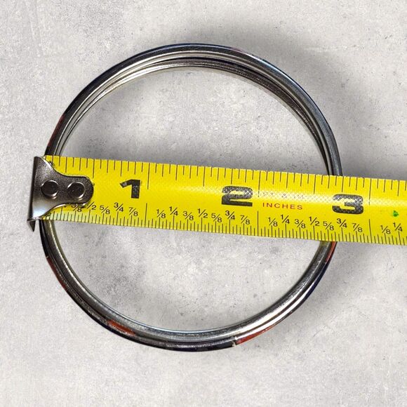 Set of 2 Vintage Silver Bangles with Coral, Lapis Lazuli & Onyx Inlay Bracelet - Picture 6 of 6